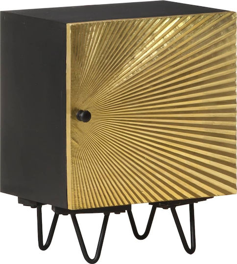 Wooden Brass Bedside Table 40x30x50cm Wooden Brass Bedside Table 40x30x50cm