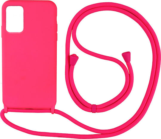Sonique Carryhang Задна корица Силикон 0.5мм с Каишка Фуксия (Galaxy A72)