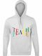 Unisex Hoodie, Organic "Teach Peace", Ash