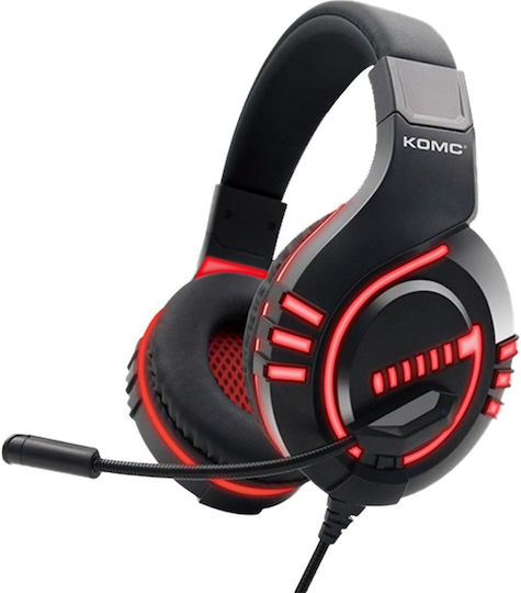 Komc G325 Over Ear Gaming Headset με σύνδεση USB / 3.5mm Black/Red