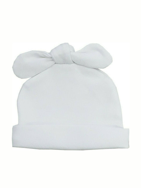 Kids Beanie Fabric White for Newborn