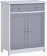 Kleankin 834-275 Matte Lacquer Bathroom Cabinet L60xD30xH75cm White
