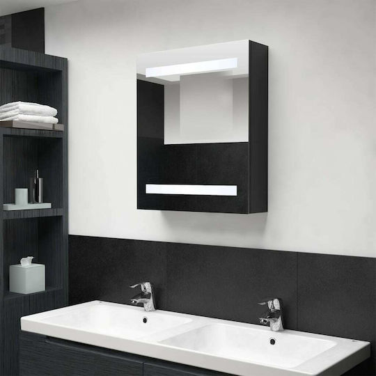 vidaXL 326480 Ορθογώνιος Led από MDF με Ντουλάπι 50x60cm Μαύρος