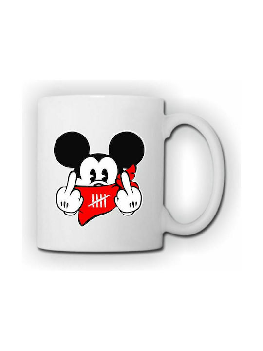 Mickey Mouse Swag Ceramic Cup White