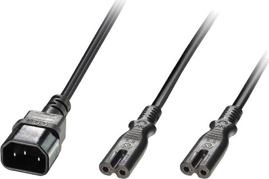 Lindy IEC C14 - IEC C5 Cable 2.5m Μαύρο 30370