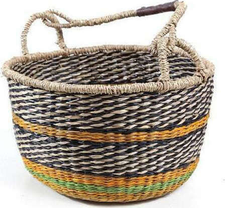 Soulworks Brandy Decorative Basket Wicker with Handles Colorful 20x20x14cm