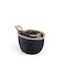 Soulworks Dekorativer Korb Korbweide mit Griffen Black-Natural 20x20x14cm