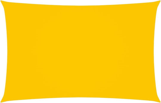 vidaXL Rectangular Shade Sail Yellow With Hoop & with PU Coating 4x7m Rectangle made of Oxford fabric
