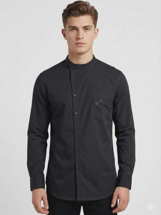 Long-sleeved Linen Shirt Black