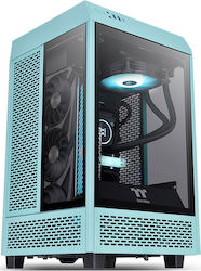 Thermaltake The Tower 100 Gaming Mini Tower Computer Case with Window Panel Turquoise