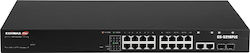 Edimax GS-5216PLC Unverwaltet L2 PoE+ Switch mit 16 Ports Gigabit (1Gbps) Ethernet und 2 SFP Ports