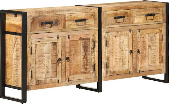 Wooden & Metallic Buffet with Drawers Μάνγκο L172xW35xH80cm