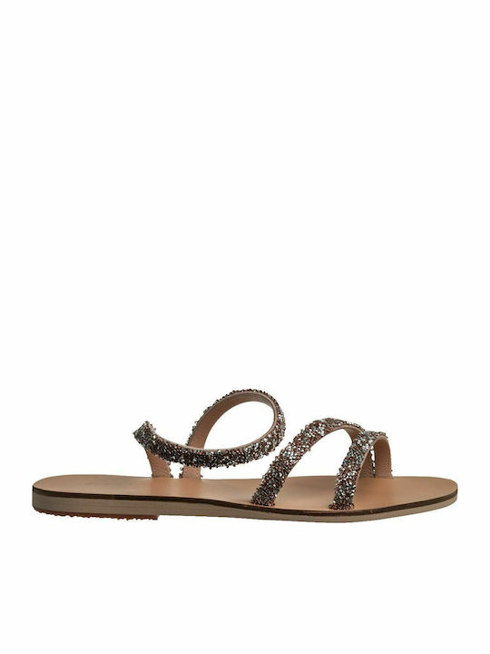 Leather Women's Flat Sandals Coral