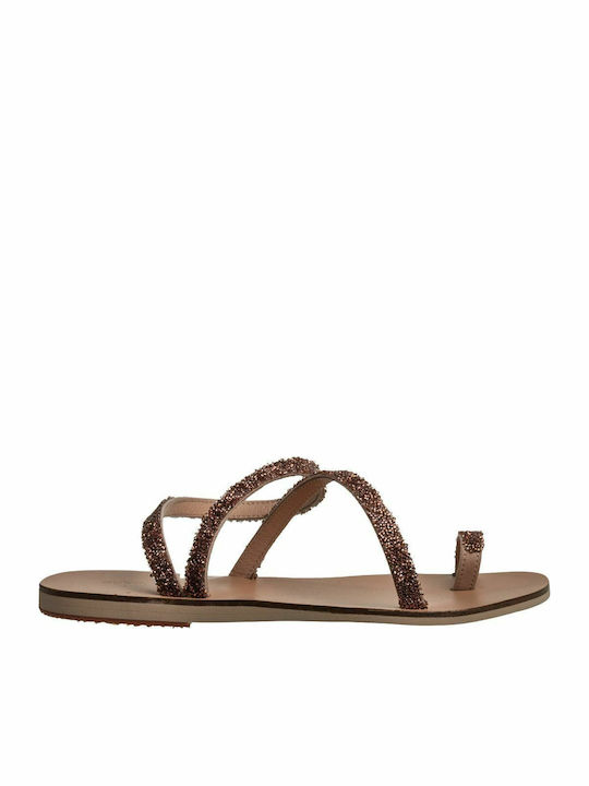 Sofia Manta Leather Women's Flat Sandals with S...