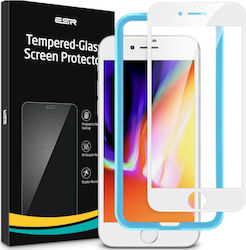 ESR Full Face Tempered Glass White Easy Installation Frame (iPhone SE 2020 / 8 / 7)