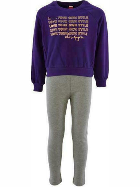 Kinder-Set mit Leggings Winter 2Stück Lila