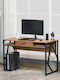 Desk made of Solid Wood Coffee with Metal Legs 120x60x76cm