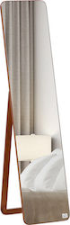 HomCom Καθρέπτης Δαπέδου με Ξύλινο Πλαίσιο Καφέ 37x43x156εκ.