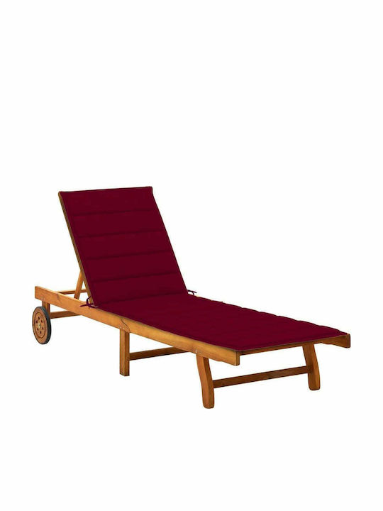 Liegestuhl Hölzernes mit Kissen & Rädern Acacia...