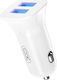 XO CC31 Car Charger 2.4A with Ports: 2xUSB White Color