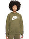 Nike Sportswear Essentials Γυναικείο Φούτερ με Κουκούλα Olive