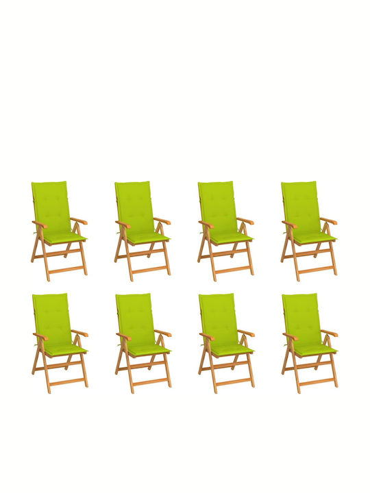 Outdoor-Stuhl Hölzernes Teak / Bright Green mit...