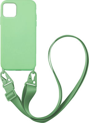 Sonique Carryhang Liquid Strap Umschlag Rückseite Silikon 0.5mm Light Green (iPhone 12 / 12 Pro)