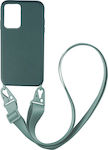 Sonique Carryhang Liquid Strap Back Cover Silicone 0.5mm with Strap Dark Green (Galaxy A52 / A52s)