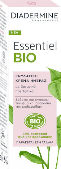 Diadermine Essentiel Bio Ενυδατική Κρέμα Προσώπου Ημέρας με Πρεβιοτικά 50ml