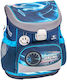 Belmil Blue Race Mini Fit School Bag Backpack Elementary, Elementary Blue with Water Bottle Holder 17Liters
