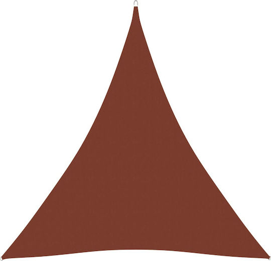 vidaXL Triangle Shade Sail Brown With Hoop & with PU Coating 4.5x4.5m made of Oxford fabric