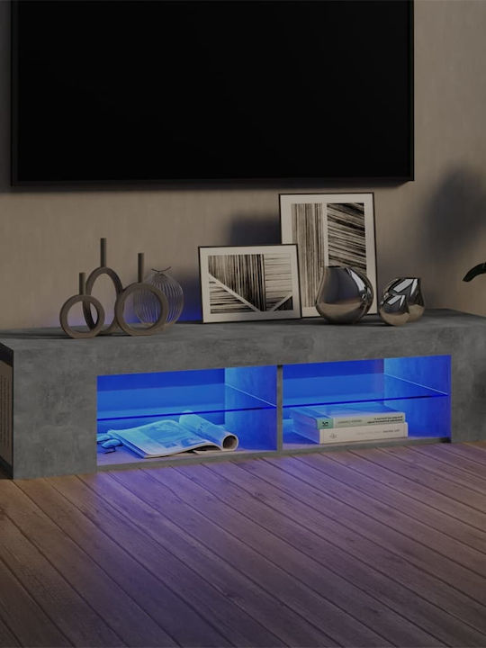 TV-Ständer aus Massivholz mit LED-Beleuchtung G...