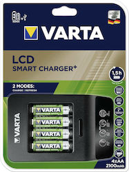 Varta LCD Smart Charger+ 4 Μπαταριών Ni-MH Μεγέθους AA/AAA Σετ με 4x AA 2100mAh