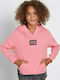 Fleece Kids Sweatshirt with Hood and Pockets Pink
