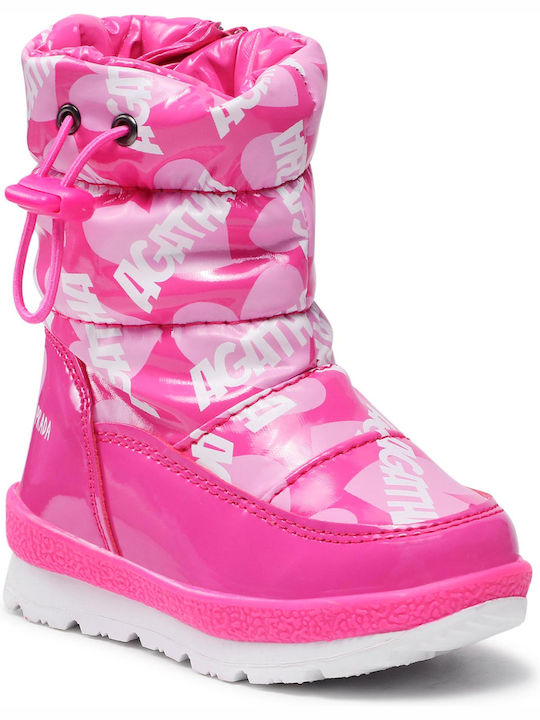 Kids Snow Boots with Zipper Fuchsia