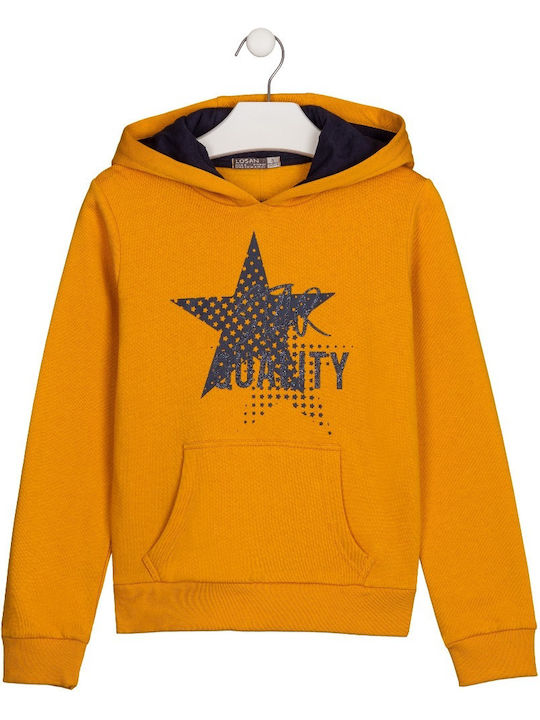 Losan Kids Sweatshirt with Hood and Pocket Yellow 124-6654AL