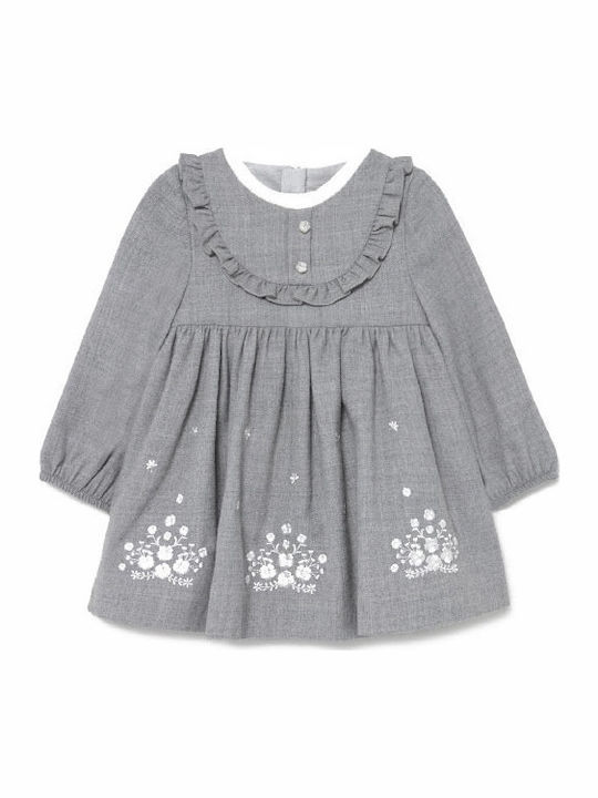 Mayoral Kids Dress Long Sleeve Gray