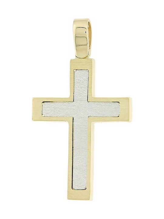 Gold Kreuz 14K Beidseitig