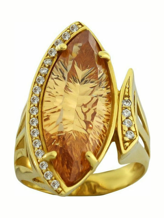 Mertzios.gr Дамски Пръстен с Циркони от Злато 14K