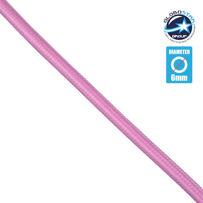 GloboStar Stoffkabel 2x0.75mm² in Rosa Farbe 77604