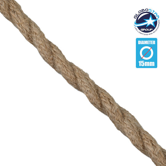GloboStar Υφασμάτινο Καλώδιο 2x0.75mm² σε Μπεζ Χρώμα 1m Διαμέτρου 15mm 77644