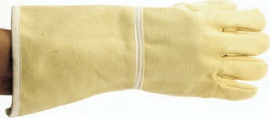 Industrial Starter Gloves for Work Beige Aramid High Temperature 380mm 1pcs