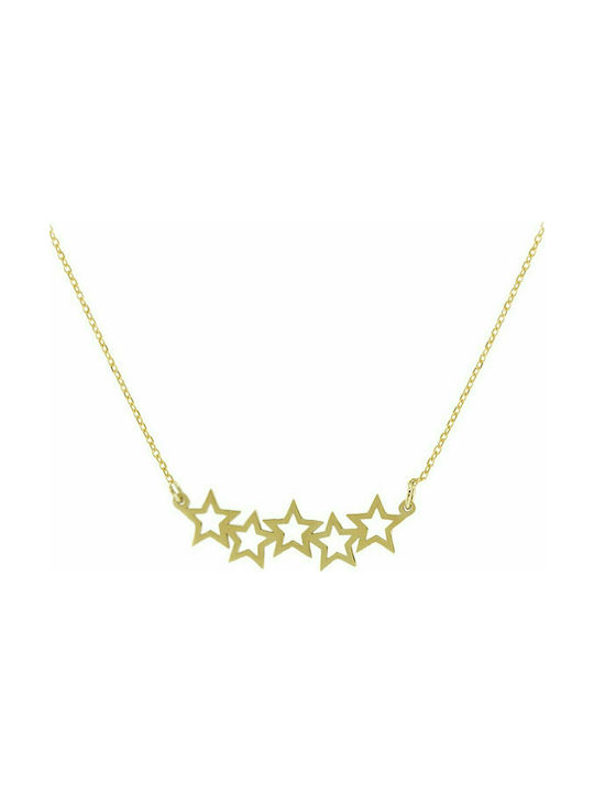 Mertzios.gr Necklace with design Star from Gold 9 K KL116471KN