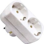 Topelcom 2-Outlet T-Shaped Wall Plug White