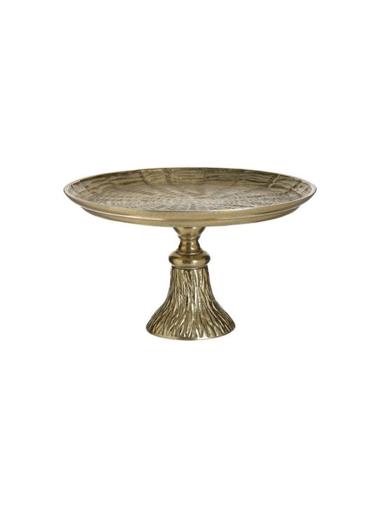 Inart Cake Stand Gold 34x34x20cm