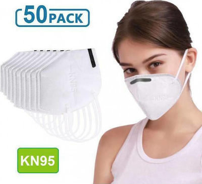 Μάσκα Προστασίας KN95 (FFP2) 50pack Mască de protecție FFP2 Alb 50buc