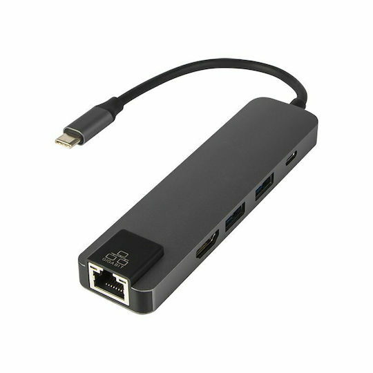 Blow USB-C Докинг станция с HDMI 4K PD Ethernet Черен (DM-86-060)