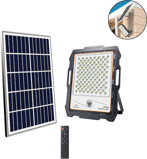 Factory Αδιάβροχος Слънчев LED Προβολέας 300W Студено бяло 6000К με Τηλεχειριστήριο IP67