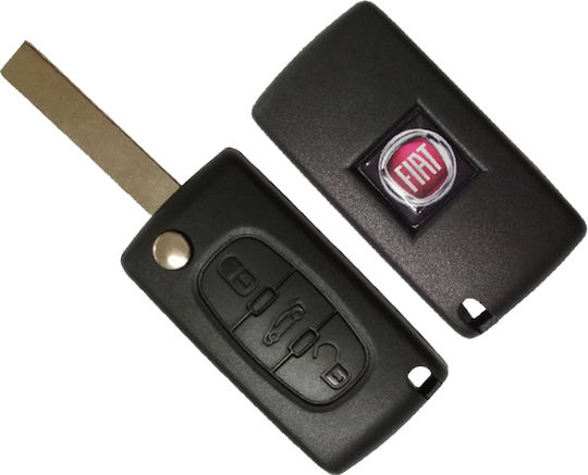 Foldable Car Key Shell with Blade with 3 Buttons for Fiat with Blade HU83