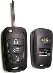 Κέλυφος Κλειδιού Αυτοκινήτου με Λάμα Αναδιπλούμενο για Kia με 3 Κουμπιά